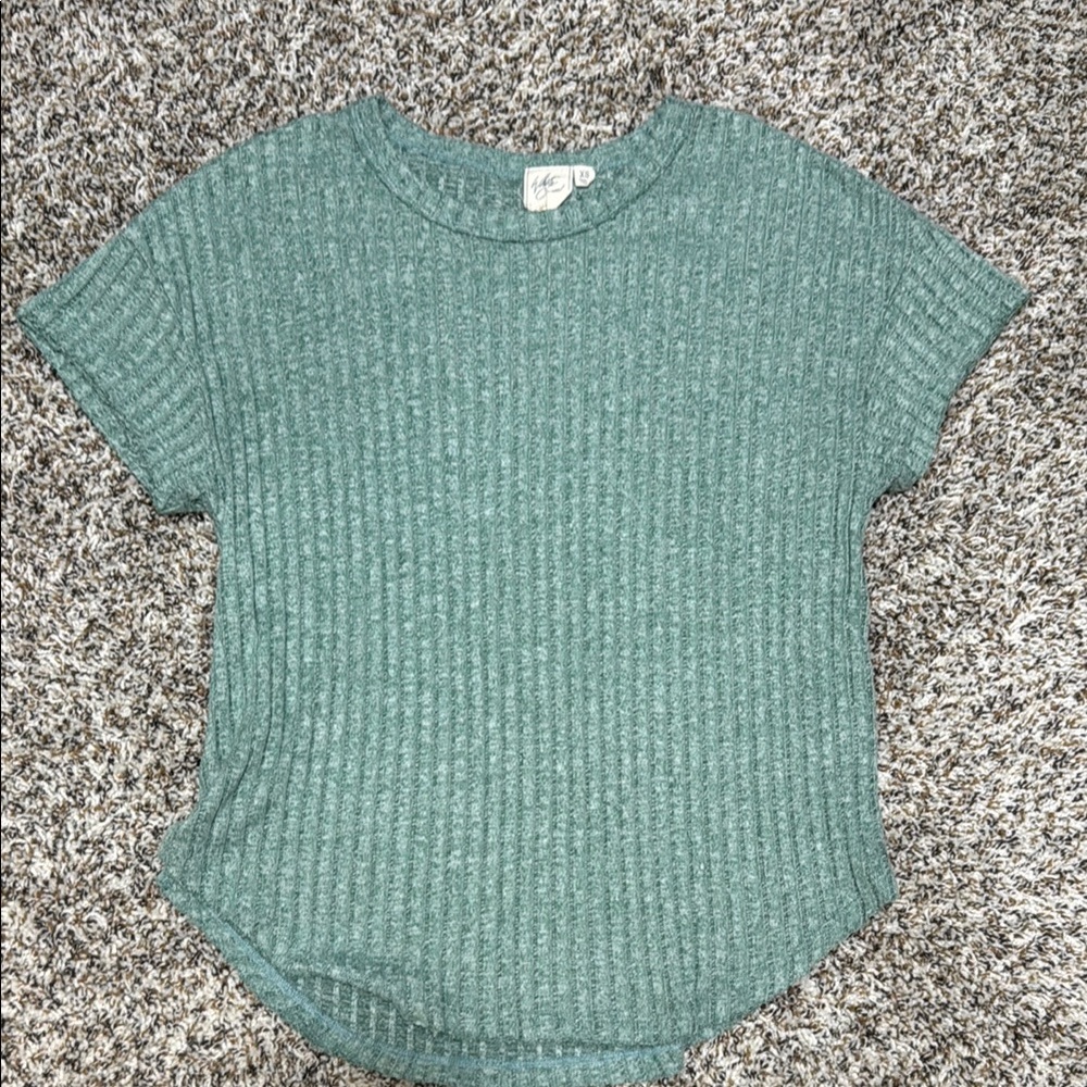 White Crow Teal Ribbed Tee